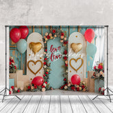 Lofaris Green Wall White Arch Balloons Rose Wedding Backdrop